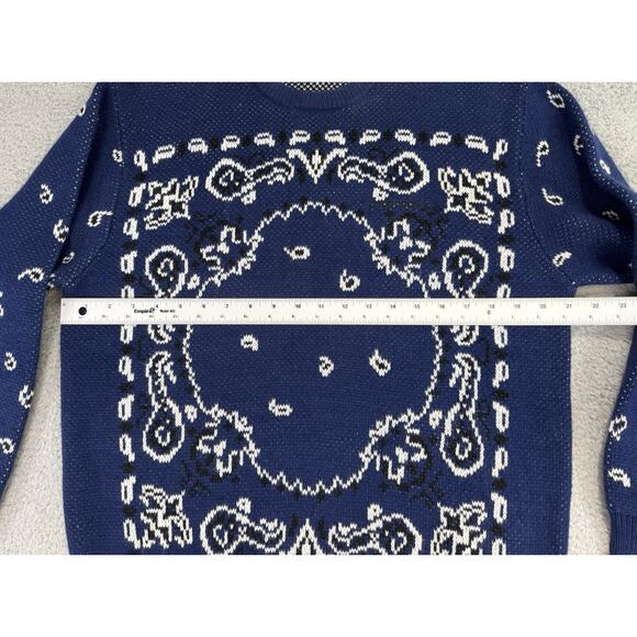 Supreme Bandana Sweater Pullover Crewneck Navy Blue Long Sleeve Medium - Picture 10 of 16